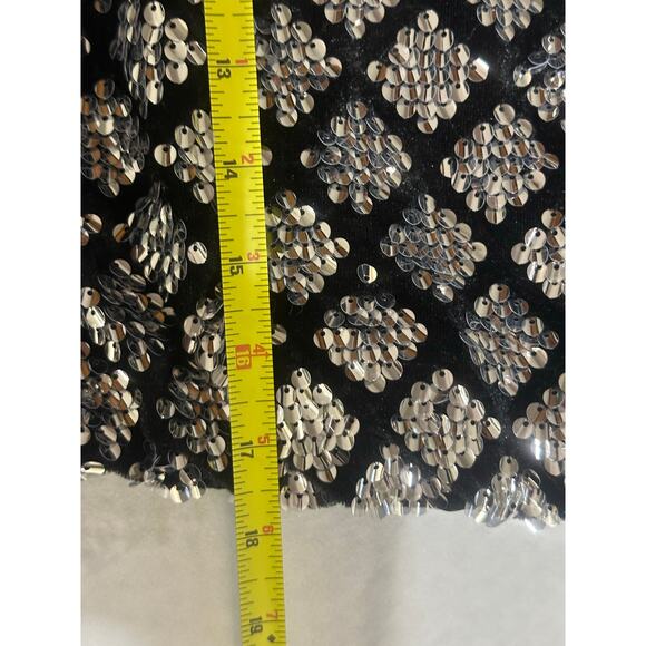 Avec Les Filles Black & Silver Sequin Cropped Long Sleeve Top, NWT - Picture 6 of 6